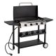 Karl home 4 Burner 40000 BTU Portable Propane Grill in Black Freestanding Gas Grill with Cover