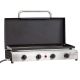Karl home 4 Burner 40,000 BTU Portable Propone Tabletop Flat Top Gas Grill in Black with Cover