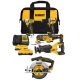 DEWALT 20V MAX Lithium-Ion Cordless 4-Tool Combo Kit and Brushless 6-1/2 in. Circular Saw with (2) 4 Ah Batteries and Charger