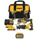 DEWALT 20V MAX Lithium-Ion Cordless 4-Tool Combo Kit with FLEXVOLT 6. 0Ah Battery Pack, (2) 4 Ah Batteries and Charger