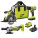 RYOBI ONE+ 18V Cordless 2-Tool Combo Kit with (2) 1.5 Ah Batteries, Charger, and ONE+ Cordless 4-1/2 in. Angle Grinder