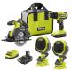 RYOBI ONE+ 18V Cordless 2-Tool Combo Kit with (2) 1.5 Ah Batteries, Charger, and ONE+ Cordless VERSE Clamp Speaker 2-Pack