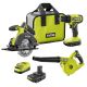 RYOBI ONE+ 18V Cordless 2-Tool Combo Kit with (2) 1.5 Ah Batteries, Charger, and ONE+ Cordless Compact Workshop Blower