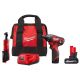Milwaukee M12 12V Lithium-Ion Cordless 3/8 in. Ratchet and Screwdriver Combo Kit (2-Tool) with Batteries, Charger, Tool Bag