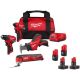 Milwaukee M12 12V Lithium-Ion Brushless Cordless Subcompact Drill and Impact Driver Kit with Hackzall and Multitool 4-Tool Kit
