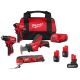 Milwaukee M12 12V Lithium-Ion Brushless Cordless Subcompact Drill and Impact Driver Kit with Hackzall and Multitool 4-Tool Kit