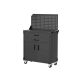 31.5 in. W x 16.5 in. D 2-Drawer Black Metal Steel Rolling Tool Chest with Adjustable Shelves for Garage, Workshop