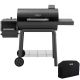 FEASTO Barrel 30 in. Heavy Duty Charcoal Grill in Black with Offset Smoker and Cover and 815 sq. in. Cooking Area