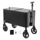 SKYSHALO 80 qt. Rolling Ice Chest Cart, 2-Stage Telescopic Pull Handle and 2-Swivel Casters, Outdoor Park Cart, Cooler in Black