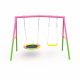 Sudzendf Pink Heavy-Duty A-Frame Steel Swing Set with 1 Saucer Swing Seat & 1 Belt Swings Seat