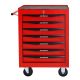 Damodpoy 13 in. W 7-Drawer Rolling Metal Black and Red Tool Carts with Ball Bearing Drawer Slides and Steel Tool Storage Box