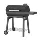 FEASTO Barrel 30 in. Heavy Duty Charcoal Grill in Black with Side Table and 664 sq. in. Cooking Area
