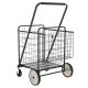 Damodpoy 21.45 in. Tool Cart, Extra Large Foldable Black Shopping Tool Cart with Dual Basket, Brake, 360¬∞ Rolling Swivel Wheels