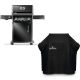 NAPOLEON Rogue PRO 425 3-Burner Propane Gas Grill in Black with Infrared Side Burner with Grill Cover
