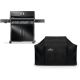 NAPOLEON Rogue PRO 625 5-Burner Propane Gas Grill in Black with Infrared Side Burner with Grill Cover