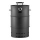 SKYSHALO Charcoal Smoker Grill, Barrel Charcoal BBQ Smoker, Pellet Grill in Black with 2 Grilling Grates, Ideal for Patio Cooking