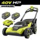 RYOBI 40V HP Brushless 21 in. Cordless Battery Walk-Behind Multi-Blade Push Lawn Mower with (2) 6.0 Ah Batteries & Charger