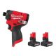 Milwaukee M12 FUEL 12V Lithium-Ion Brushless Cordless 1/4 in. Hex Impact Driver with (2) XC High Output 5 Ah Battery