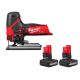 Milwaukee M12 12V Fuel Lithium-Ion Cordless Jig Saw with (2) XC High Output 5 Ah Battery