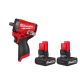 Milwaukee M12 FUEL 12V Lithium-Ion Brushless Cordless Stubby 1/2 in. Impact Wrench with (2) XC High Output 5 Ah Battery