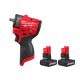 Milwaukee M12 FUEL 12V Lithium-Ion Brushless Cordless 3/8 in. Sub Compact Impact Wrench with (2) XC High Output 5 Ah Battery