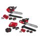 Milwaukee M18 FUEL 14 in. 18V Brushless Battery Top Handle Chainsaw Kit w/ M18 Dual Battery Chainsaw Kit, M18 FORGE Starter Kit