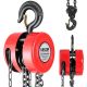 VEVOR Hand Chain Hoist, 4400 lbs. Capacity, Manual Chain Block with Upgrade G70 Galvanized Chain, 10 ft. Lifting Height, Red
