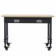 Garvee Heavy Duty 60 in. W x 22 in. D Black Steel Mobile Workbench with Rubberwood Top and Drawer, AC Outlets and USB Ports