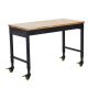 Garvee Heavy Duty 72 in. W x 25 in. D Black Steel Mobile Workbench with Rubberwood Top, AC Outlets and USB Ports