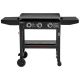 Royal Gourmet 28 in. 3-Burner Propane Gas Griddle in Black with Collapsible Side Shelves