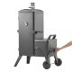 SKYSHALO Charcoal Offset Smoker, Steel BBQ Offset Smoker with Side Firebox, Movable Outdoor Pellet Grill in Black 2025 update