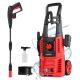PowerSmart 1850 PSI at 1.85 GPM 32‚Ñâ/104‚Ñâ Water Temperature 120V Adjustable Nozzle Foam Cannon Electric High Pressure Washer