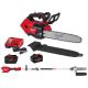 Milwaukee M18 FUEL 14 in. 18V Brushless Cordless Battery Top Handle Chainsaw Kt w/ M18 10 in. Pole Saw, M18 FORGE 12.0 Ah Battery