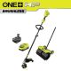 RYOBI ONE+ HP 18V Brushless 15 in. Attachment Capable String Trimmer & Rubber Sweeper Attachment w/ 4.0 Ah Battery & Charger
