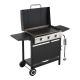 SKYSHALO Gas Griddle, 3 x 11000 BTU Outdoor Flat Top Grills, 3-Burner Grill, Pulse Ignition, Removable Top Design Propane Black