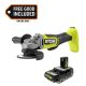 RYOBI ONE+ HP 18V Brushless Cordless 4-1/2 in. Angle Grinder with FREE 2.0 Ah HIGH PERFORMANCE Battery