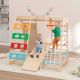 9-in-1 Wood Indoor Swing Set Playset with Slide and Climb