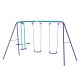 maocao hoom Outdoor Heavy Duty A-Frame Metal Swing Set with Glider, 2 Swing Seats and Adjustable Height for Playground, Backyard