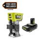 RYOBI ONE+ HP 18V Brushless Cordless Compact Router with FREE 2.0 Ah HIGH PERFORMANCE Battery