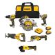DEWALT 20V Lithium-Ion Cordless 5-Tool Combo Kit and Brushless 4-1/2 in. Angle Grinder with (2) 5.0 Ah Batteries and Charger