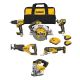 DEWALT 20V Lithium-Ion Cordless 5-Tool Combo Kit and 20V MAX Cordless Jig Saw with (2) 5.0 Ah Battery Packs and Charger