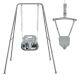 2-in-1 Foldable Metal Swing Set and Baby Jumper Playset with Stand Grey 1 Pack