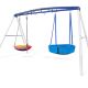 Heavy-Duty Metal Swing Set with 32 inch Saucer and 19 inch Soft Swings for Outdoor Backyard Kids Adults 500lb Capacity