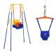Foldable Metal Frame Indoor Outdoor 3-in-1 Swing Set with Removable Seat Adjustable Rope Safety Belt 1 Pack