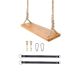 Wood Swing Set with Rose Garland, 24x8x1.2 Inch Adjustable Nylon Rope Tree Straps for Indoor Outdoor Use