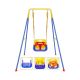 3-in-1 Metal Frame Indoor/Outdoor Swing Set Playset for Toddlers with A-Frame Design 1 Pack