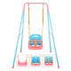 Foldable Plastic Swing Set with Detachable Backrest Indoor Outdoor Playset for Toddlers Blue Pink 1 Pack