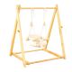 Pine Wood Foldable Indoor Outdoor Swing Set with Sandbags Anti-Slip Pads Straps Triangle Structure 38.2x31.5x44.5in