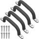 4Pack Safety Handles Non-Slip 9.64'' Black Steel Frame Indoor Outdoor Playset with Wood Screws