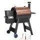 SKYSHALO Wood Pellet Grill Smoker(8-in-1), Black 575 sq. in. Cook Area with LCD Controller, Meat Probe, 500¬∞F Max Temperature